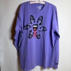 Olivia Rodrigo GUTS Long Sleeve T-Shirt XLarge Purple Tour Graphic 100% Cotton
